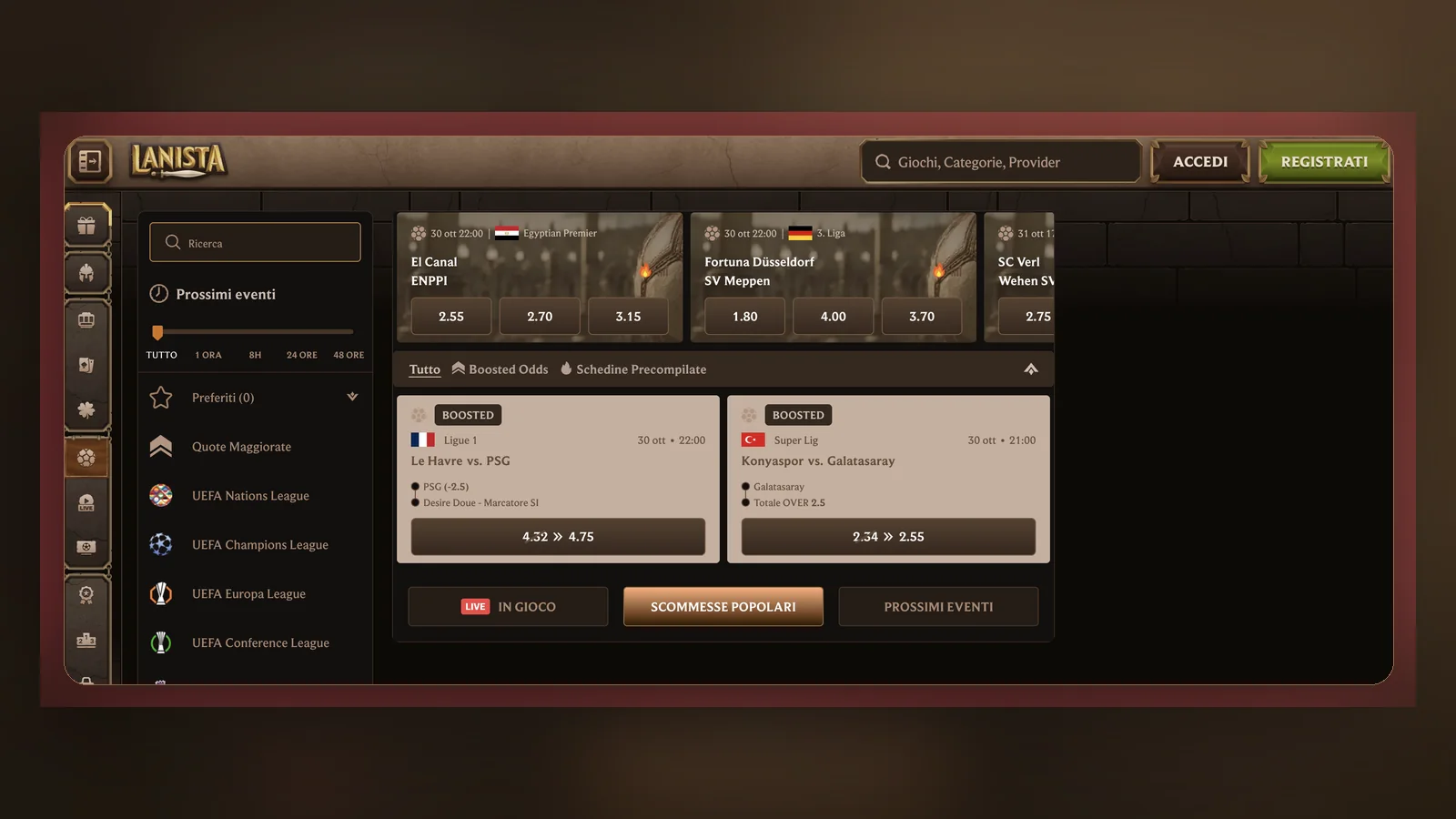 Lanista scommesse